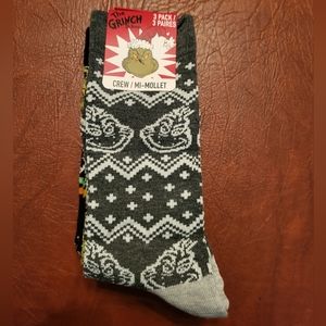 THE GRINCH 3 Pack Of Crew Socks For Men, New With Tags